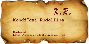 Kopácsi Rudolfina névjegykártya